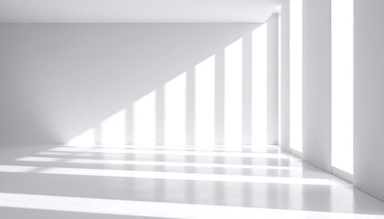 Obraz premium Sunlit Minimalist Room Modern Architecture Interior Design