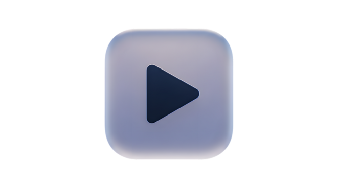 Glossy 3D play button icon 
