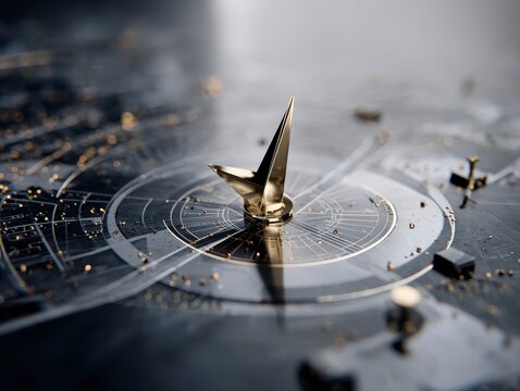 Elegant Golden Compass Design