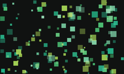 Abstract Green Teal Yellow Squares Bokeh Background 1