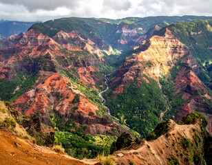 Dramatic mountain valley vista