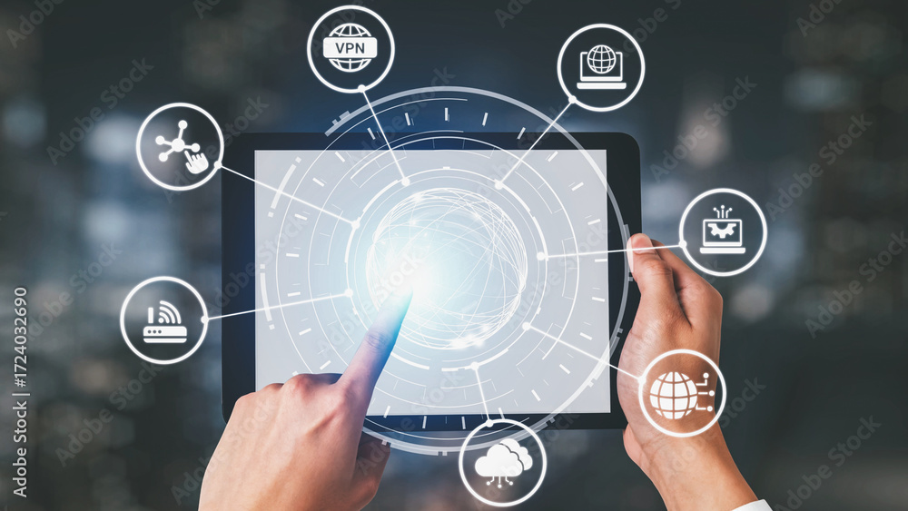 Aufkleber communication network enables digital connectivity. a strong communication network supports data tra
