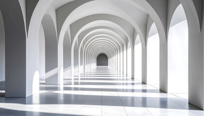 Endless White Archway A Stunning Architectural Perspective