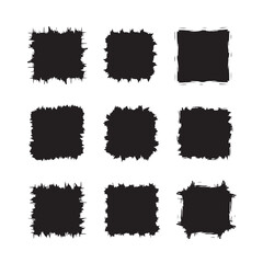 Brutalist abstract geometric shapes set. Y2K-inspired design elements including stars, circles, spiral flowers, and figures.