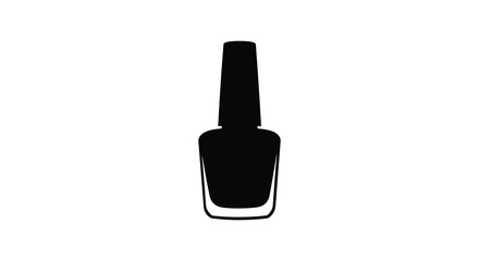 Simple black nail polish bottle illustration a modern cosmetic product silhouette