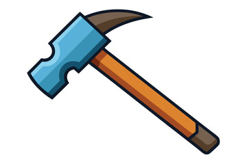 Blue headed hammer with brown handle is ready for woodworking projects and DIY tasks