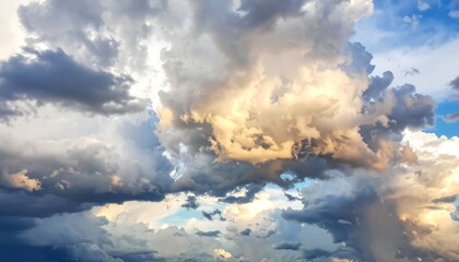 Dramatic sky with varied clouds