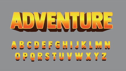 golden 3d carton isolated font for logos