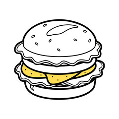 hamburger on white background