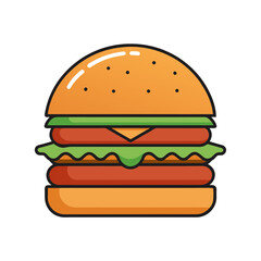 hamburger isolated on white background