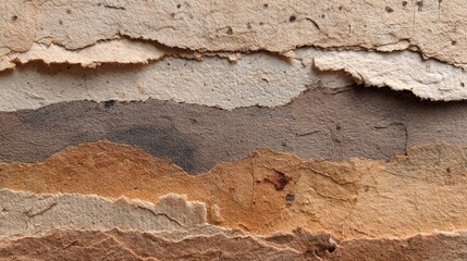 Fototapeta premium Layered, textured paper with earthy tones