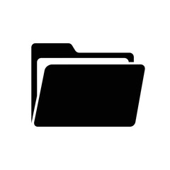 Black folder icon, simple and minimalist design.