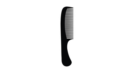 A black hair comb isolated on a white background silhouette