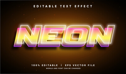 neon vector text effect with modern style