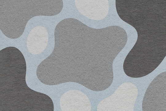 Abstract, gray, black and blue background with amorphous shapes and spots, paper texture in flat organic design - Powered by Adobe
