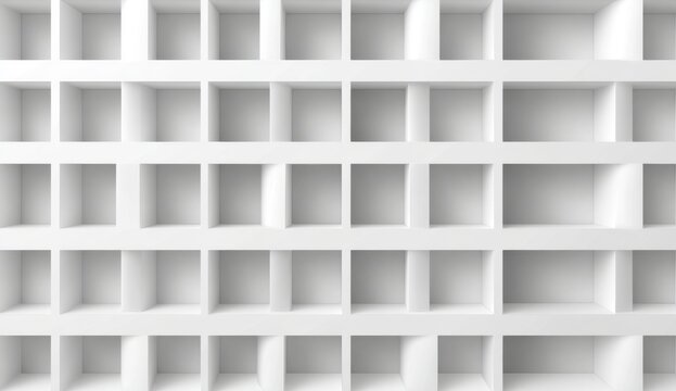 A clean, organized grid of white square compartments