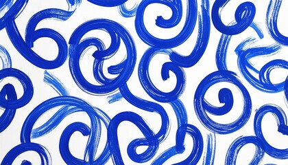Abstract blue swirls on white