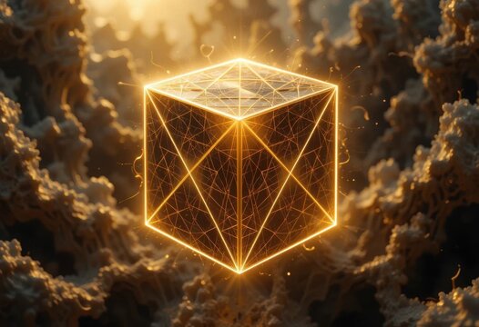 A divine geometry that embodies the perfect proportions, blending radiant light with the mathematical beauty of nature.