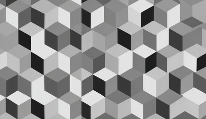 Obraz premium Abstract grayscale pattern of overlapping cubes