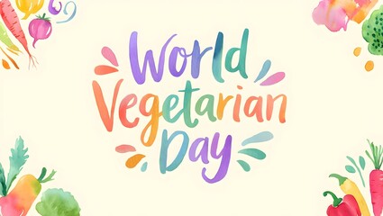 World vegetarian day typography 