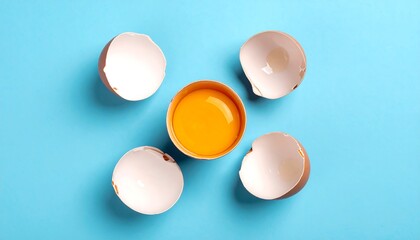 Broken egg shells with yolk