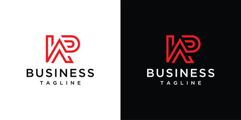 The monogram letter WP logo is made with lines, a design for a luxurious, elegant and simple business.