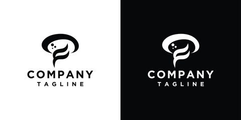Natural mushroom logo design made with lines. Simple modern mushroom symbol logo