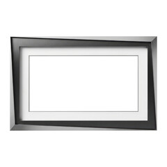 Modern Art Display in a Silver Frame Isolated on Transparent PNG Background.