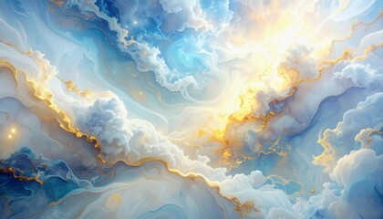 A moody image depicting an ethereal spiritual vibe, featuring a soft, delicate light aura and mystical feeling with low contrast, evoking a sense of serenity and calmness. A colorful white marble patt