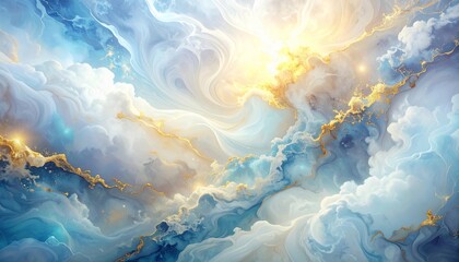 A moody image depicting an ethereal spiritual vibe, featuring a soft, delicate light aura and mystical feeling with low contrast, evoking a sense of serenity and calmness. A colorful white marble patt