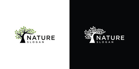 Natural Vector Tree Logo. Growth Design Template