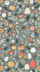 seamless pattern with flowers and butterflies