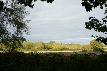 Autumn Landscape View Across Fields at Clumber Park, Nottinghamshire, England
