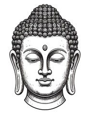 Buddha head drawing