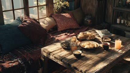 cozy area and tabletop