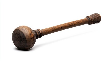 Rustic wooden mallet tool workshop setting product photography artisan craft close-up angle unique design for handyman enthusiasts