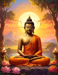 Buddha in peaceful meditation