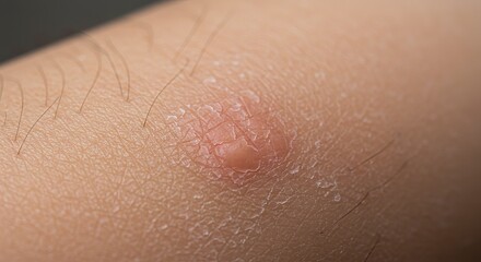 Fototapeta premium Extreme close up of dry flaky skin with a small raised bump and fine hairs