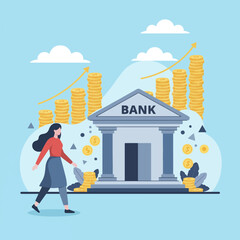 gemini-2_5-flash-image-preview_A_stylized__flat_illustration_depicting_a_woman_walking_towards_a_bank_building__The_bank_has_a_clas-0_d474e0f6-6e52-4635-b40f-6ef793a31629_traced