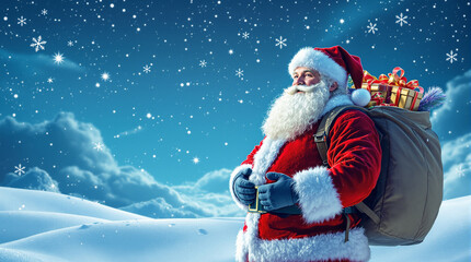 santa claus with a bag