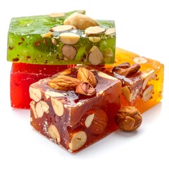 Colorful, sweet treats with nuts
