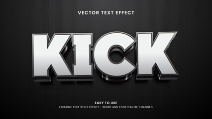 kick editable text effect premium vector