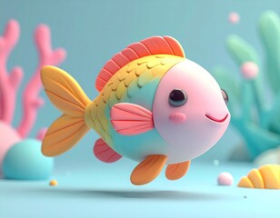Colorful cartoon fish illustration