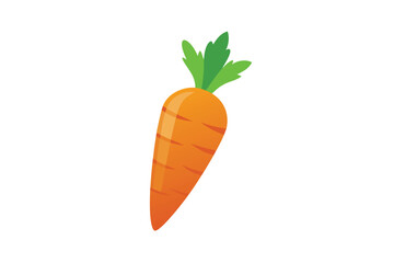 Vibrant orange carrot with green leaves represents healthy eating and fresh produce for all