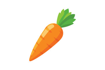 Fresh orange carrot with green leaves represents a healthy vegetable choice for diets