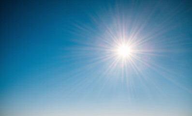 Fototapeta premium A blue sky with sun shining bright