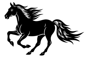 Obraz premium A horse galloping freely in a field