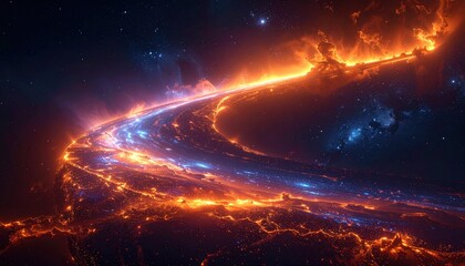 Fiery planet surface