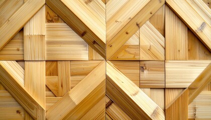 Geometric wooden paneling design