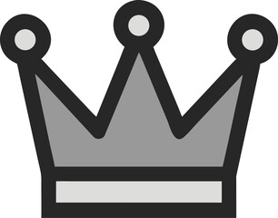 Black crown checkmark vector icon on white background